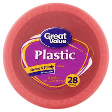 Great Value Plastic Bowls (20 bowls 354ml)